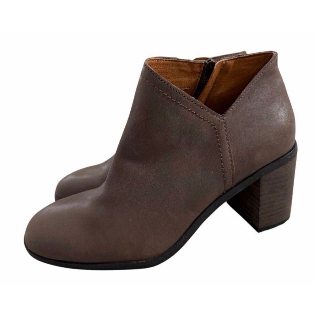 LUCKY BRAND Panally Leather Block Heel Mules Shoes BROWN Size‎ 8 NEW